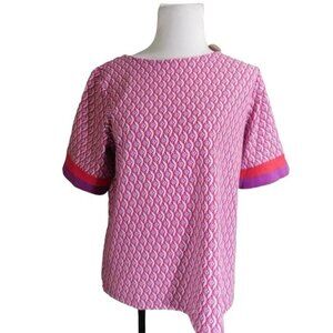 Chico's Size M Medium (1) Short Sleeve Zip Back Stretch Knit Fabric NWT